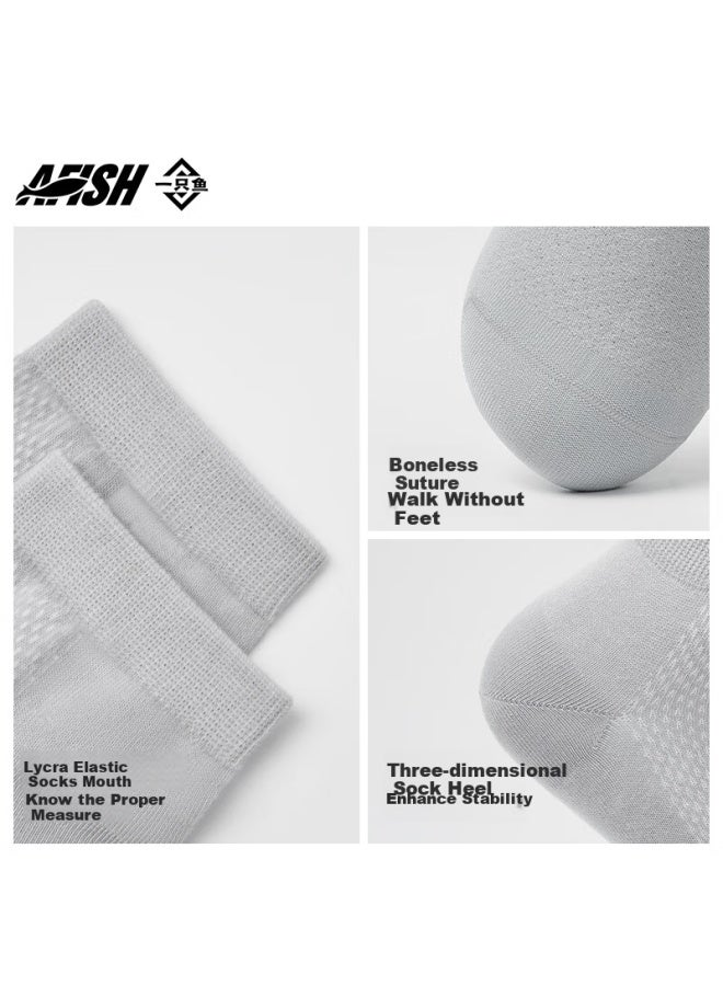 A Fish Men's Short Socks For Spring And Summer, 10a Grade Antibacterial And Odor-resistant 100% Cotton Socks Bottom Sports Leisure Sweat-absorbent And Breathable - Image 4
