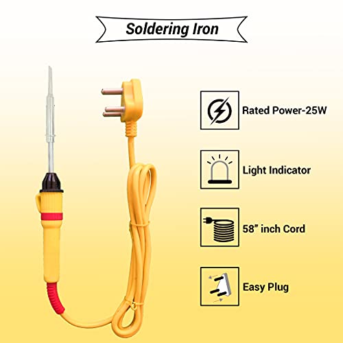 Walker's Walkers BASIC 7IN1 COMPLETE KIT SOLDERING IRON MACHINE TOOL KIT | SOLDER WIRE | STAND | WIRE CUTTER | SOLDERING PASTE FLUX | TWEEZER | DESOLDERING WICK 25 W Simple (Flat Tip) - Image 2