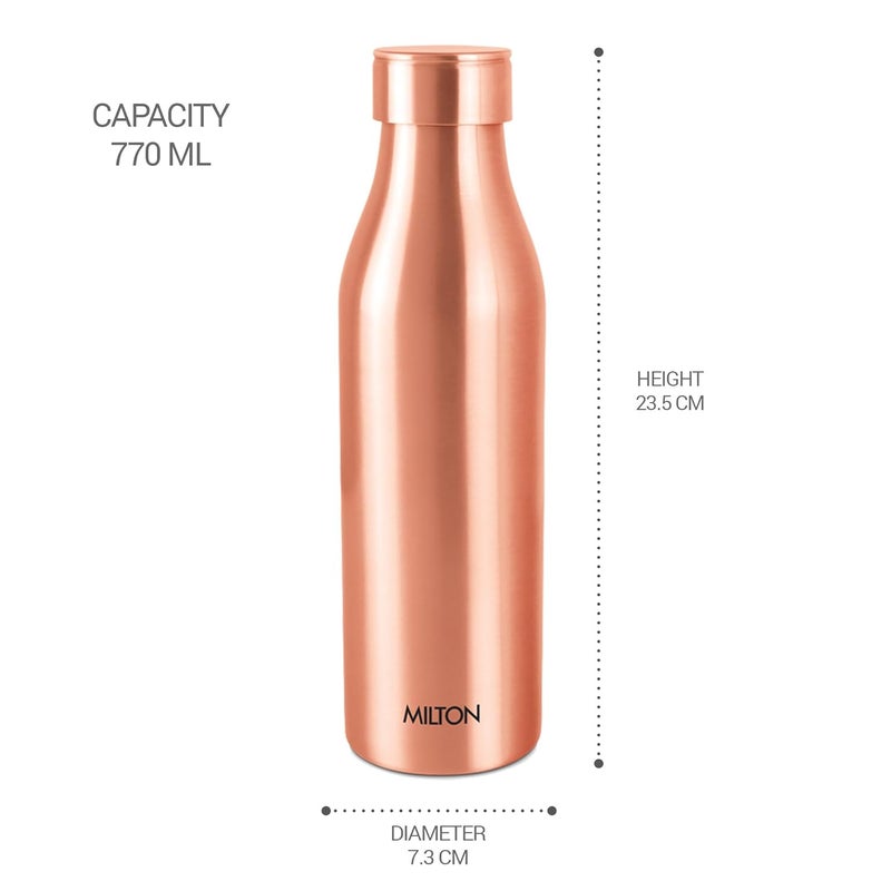 Milton MILTON Copper Charge 750 Bottle, 770ml, Lacquer Coating, Curved bottle,100% Pure Copper, BPA Free, Leak Proof, Office Bottle, Boosts Immunity, Supports Digestive & Liver Health, Ayurveda Inspired  - Image 5