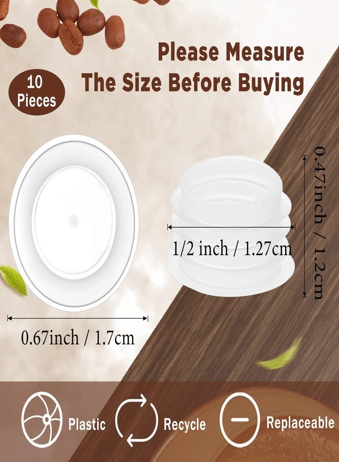 تشونفول سدادات بلاستيكية بديلة لعلب الملح والفلفل، سدادات بلاستيكية شفافة بديلة لعلب الملح والفلفل، أغطية طرفية بلاستيكية دائرية للأواني والزجاجات والأنابيب (10 قطع، 1/2 بوصة) - Image 2
