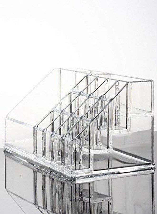 JELLEX Cosmetic Organizer 16 Compartment Cosmetic Makeup Jewelry Acrylic Lipstick Storage Organizer Box lipstick and nail paint stand holder (Multi Color) (Pack of 1) - Image 3