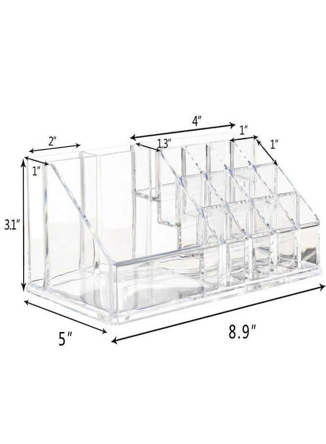 JELLEX Cosmetic Organizer 16 Compartment Cosmetic Makeup Jewelry Acrylic Lipstick Storage Organizer Box lipstick and nail paint stand holder (Multi Color) (Pack of 1) - Image 2