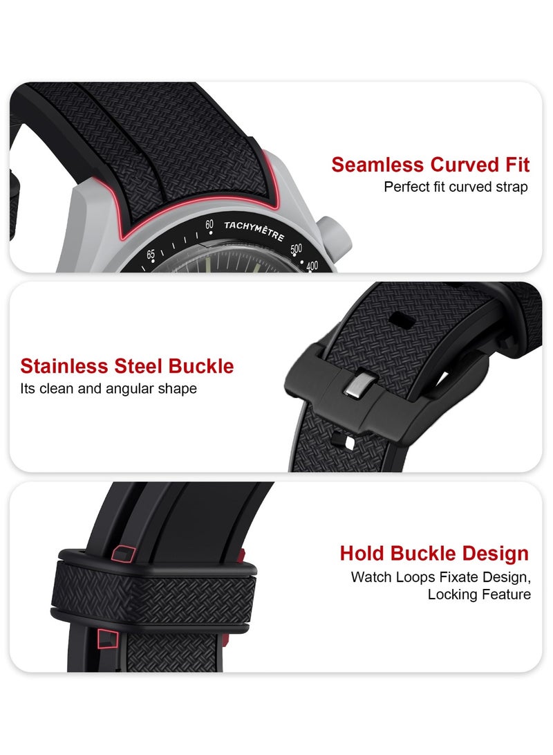 KISSUN Omega X Swatch MoonSwatch/Rolex Watch Strap 20mm Soft Silicone Speedmaster Replacement Band Curved Without Gaps Suitable - Image 5