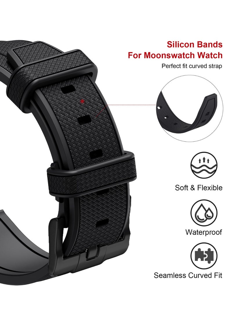 KISSUN Omega X Swatch MoonSwatch/Rolex Watch Strap 20mm Soft Silicone Speedmaster Replacement Band Curved Without Gaps Suitable - Image 4