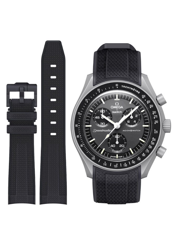 KISSUN Omega X Swatch MoonSwatch/Rolex Watch Strap 20mm Soft Silicone Speedmaster Replacement Band Curved Without Gaps Suitable - Image 1