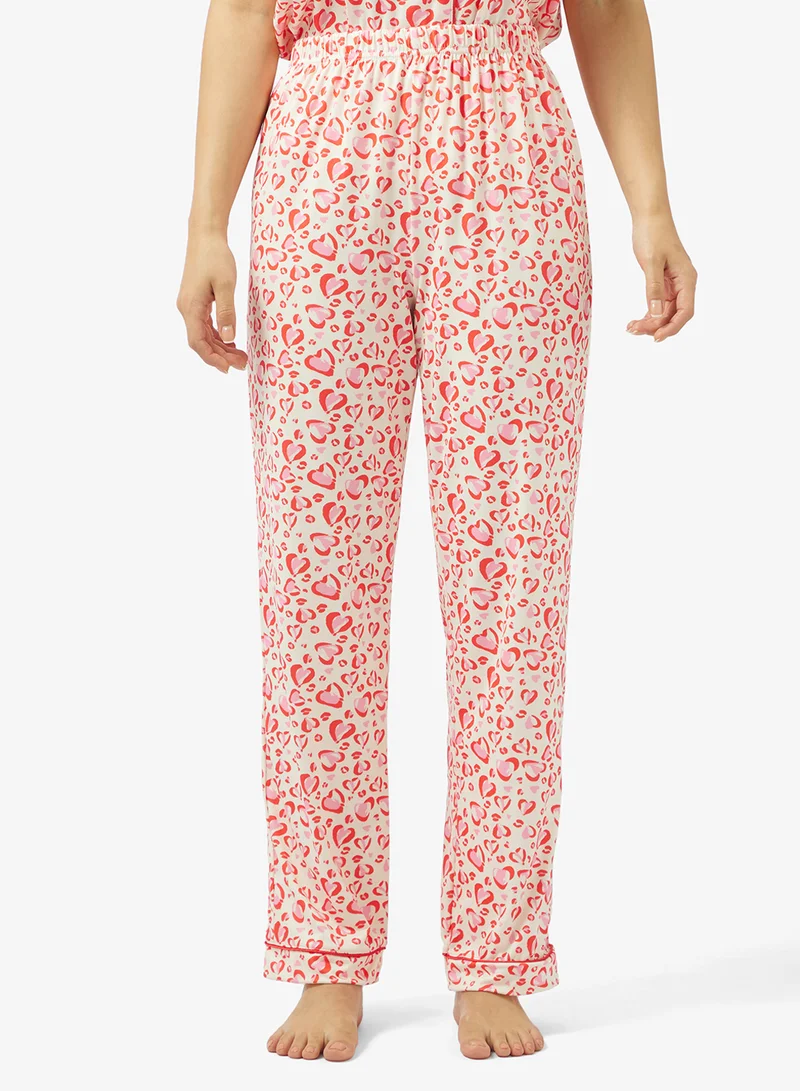 Ginger Floral Print Button Down Shirt & Pyjama Set