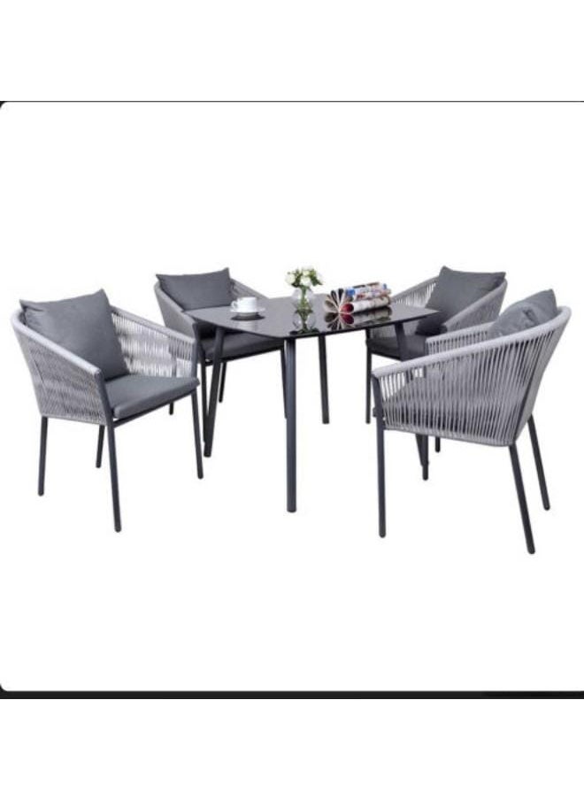 Sampa Rattan Sampa Outdoor Lounge Set – 4-Piece Seating with Table in Modern Grey  - Image 1
