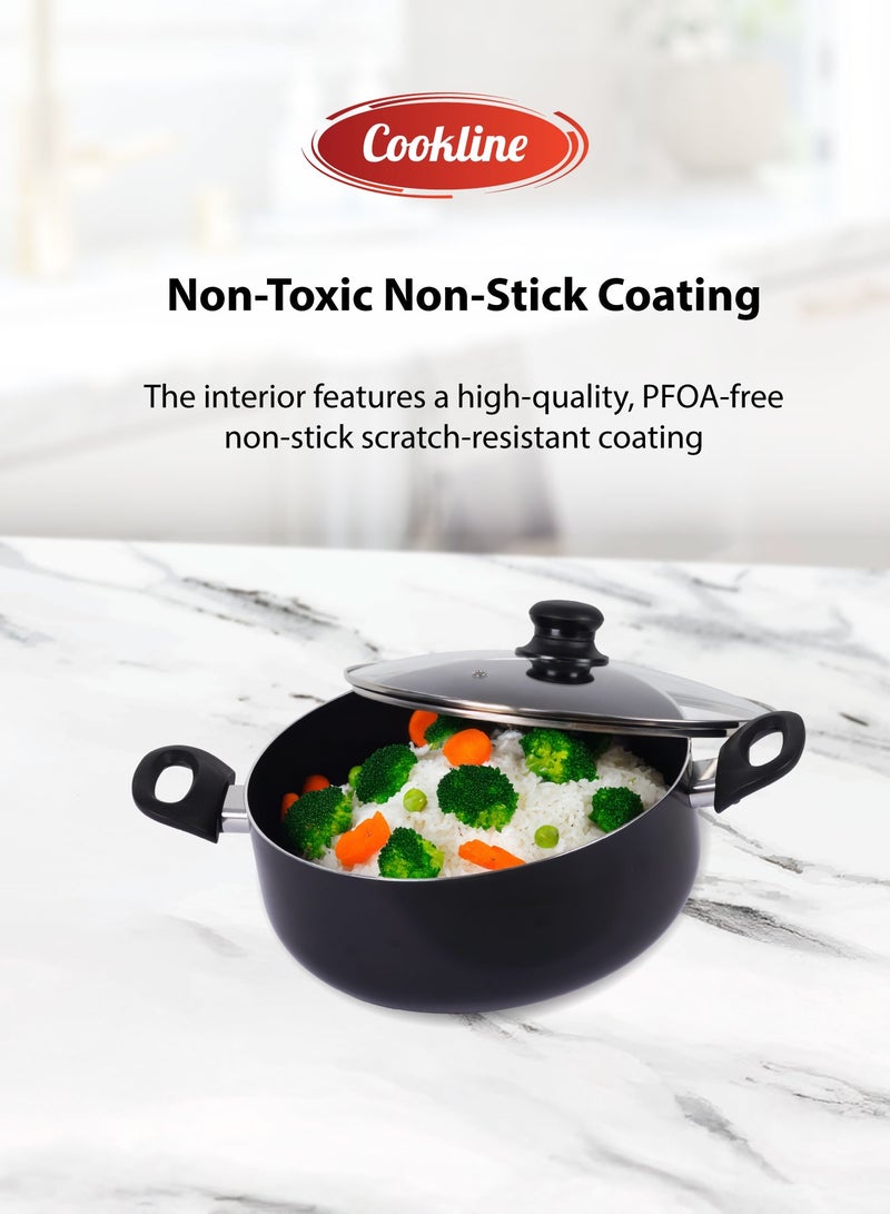 Cookline Pressed Aluminum Nonstick Cookware Set – 8 PCS – Black with Shiny Finish & Induction Bottom - Image 5