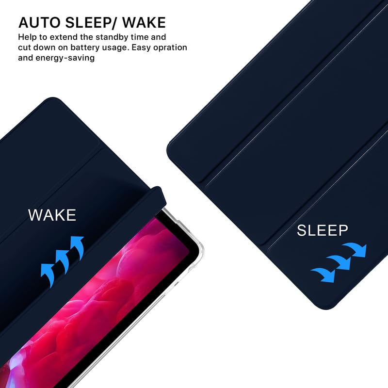 Boxome Tablet Case Cover for Apple iPad Air 10.5 inch (3rd Gen) [Auto Sleep/Wake Cover] [Pencil Holder] [Trifold Stand] [Frosted Back] - Blue - Image 3