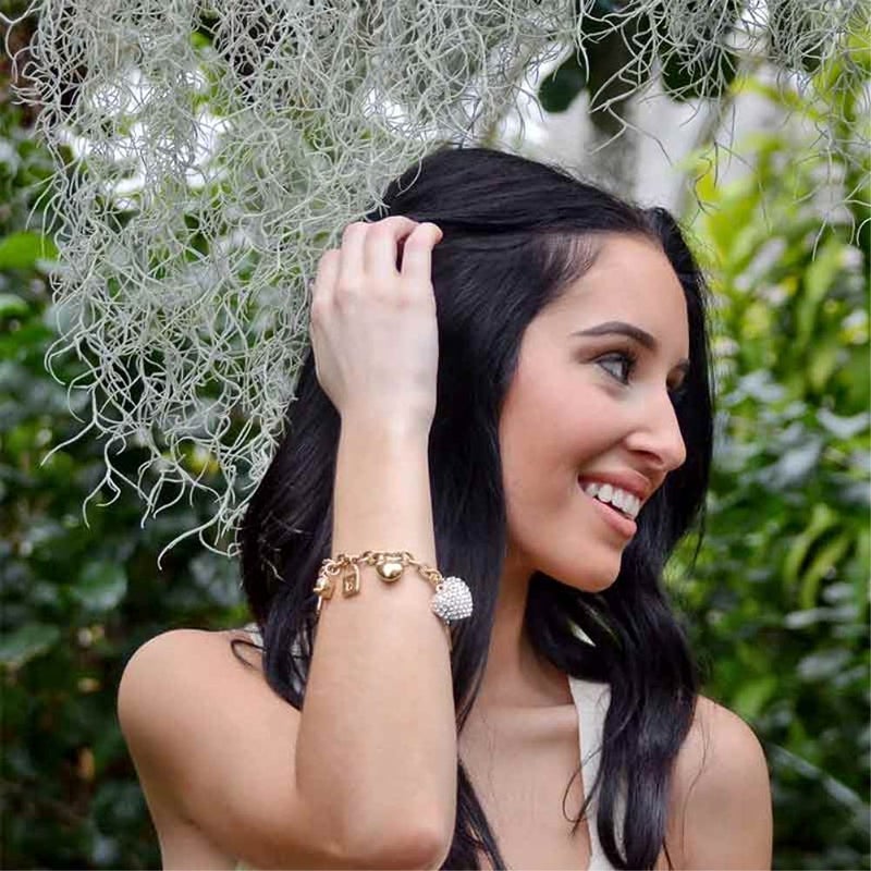 SILANER Gold Chain Link Bracelet - 7"+ 2" Extender 14K Gold Plated Love Locked Bracelets for Women,with Crystal, Love Heart,Key, Lock, Charm Bracelet - Image 2