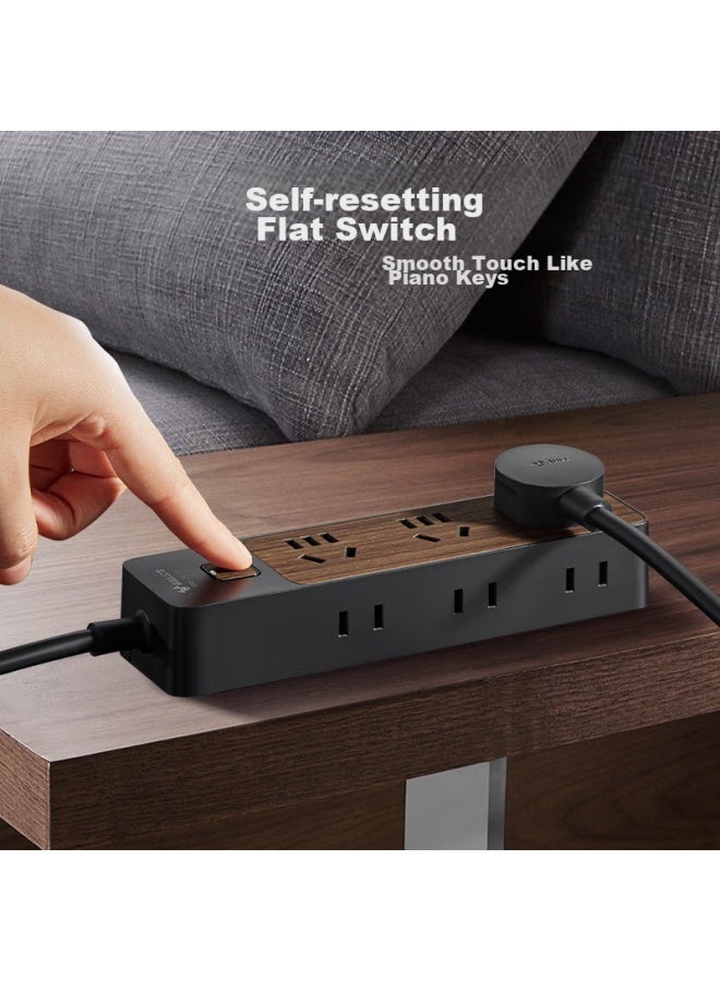 Bull Power Strip/extension Cord/surge Protector, 6 Outlets With Master Switch, 1.8 Meters, Black Wood Grain, Gn-r1330 - Image 5
