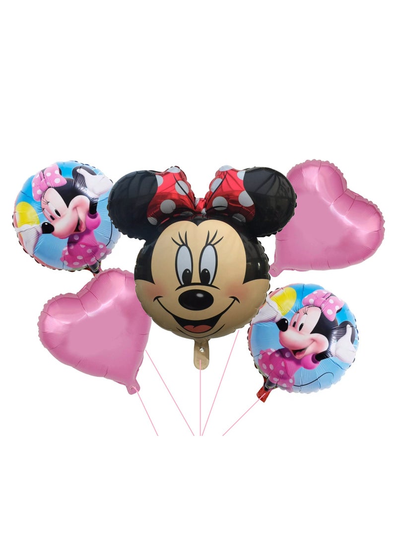 Disney Mickey Mouse 5 Pcs Minnie Balloon Set For Birthday Party - Image 1
