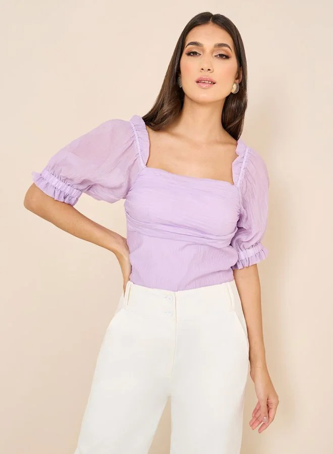 Styli Square Neck Slim Fit Blouse