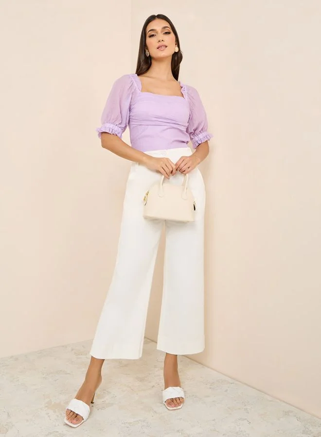 Styli Square Neck Slim Fit Blouse