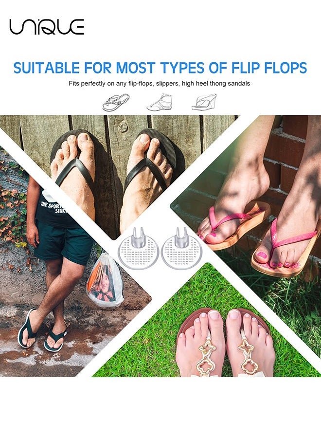 Unique - 3 Pairs Silicone Thong Sandal Toe Guards Cushions Non Slip Flip Flop Toe Protectors Self Adhesive Toe Pad Gel Sandal Shoe Toe Insert for High Heels, Flip Flops, Sandals, Slippers, Clear - Image 1