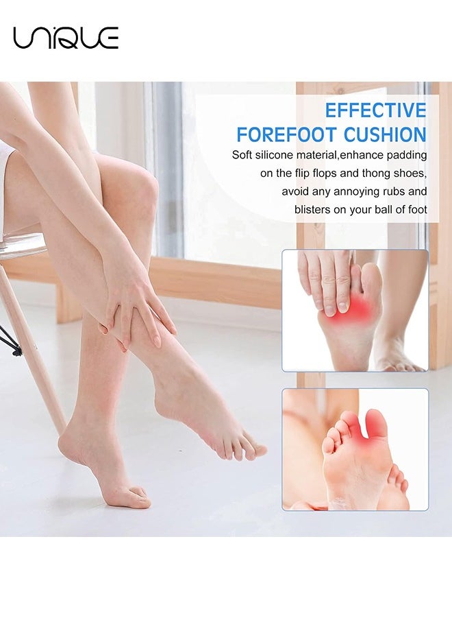 Unique - 3 Pairs Silicone Thong Sandal Toe Guards Cushions Non Slip Flip Flop Toe Protectors Self Adhesive Toe Pad Gel Sandal Shoe Toe Insert for High Heels, Flip Flops, Sandals, Slippers, Clear - Image 1