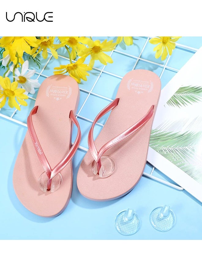 Unique - 3 Pairs Silicone Thong Sandal Toe Guards Cushions Non Slip Flip Flop Toe Protectors Self Adhesive Toe Pad Gel Sandal Shoe Toe Insert for High Heels, Flip Flops, Sandals, Slippers, Clear - Image 1