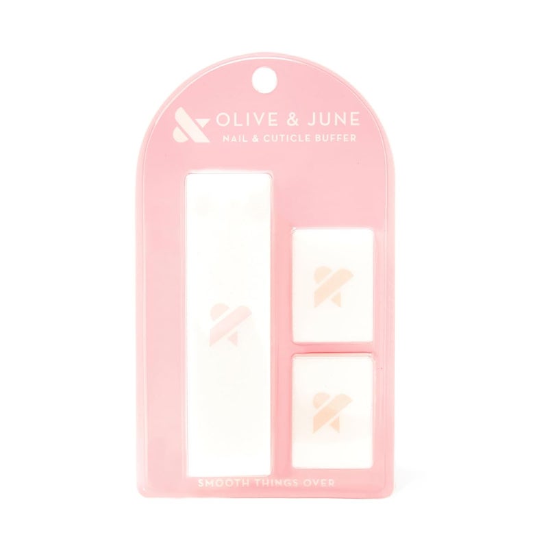 Olive & June Buffer Pack | 1 Full-Size + 2 Mini Nail Buffers for Manicures and Pedicures | Gentle Multi-Grit Buffers for Cuticles, Smoothing & Nail Prep | Salon-Quality Nail Tools for At-Home Use - Image 1