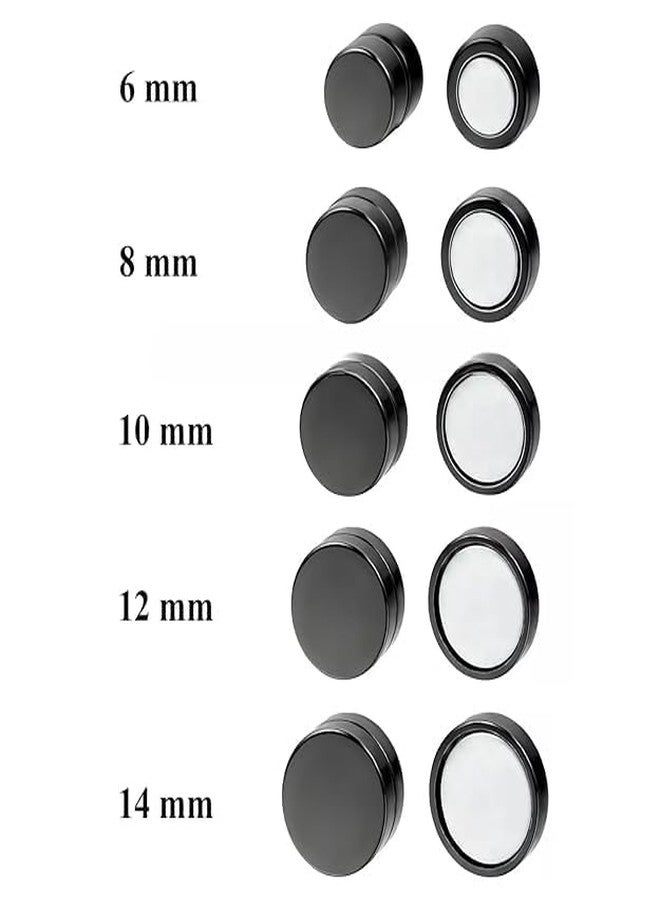 THE MEN THING ROUND BARBELL - BLACK - Magnetic Non-Piercing Pure Titanium Steel Earring for Men & Boys (14mm to 6mm) (10mm) - Image 4