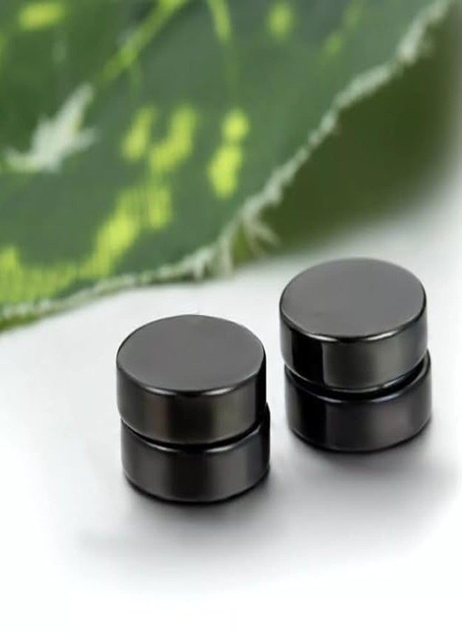 THE MEN THING ROUND BARBELL - BLACK - Magnetic Non-Piercing Pure Titanium Steel Earring for Men & Boys (14mm to 6mm) (10mm) - Image 5