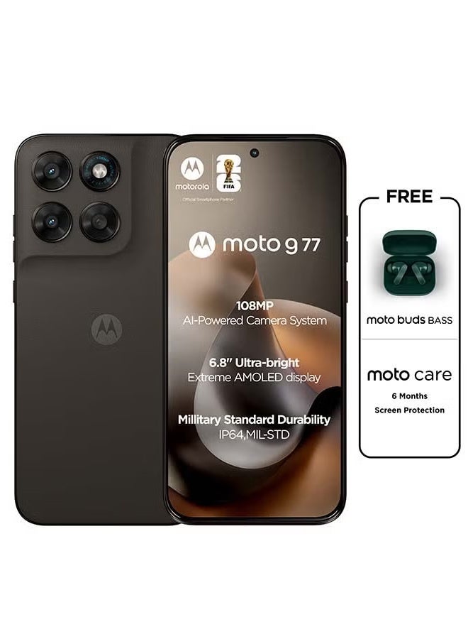 G77 Dual SIM 5G 8GB RAM 256GB PANTONE Black Olive (Black) with Free Gift - Middle East Version