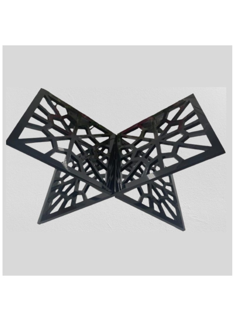 AAS ECOM Acrylic Quran (Rail)Stand Holder for Reading X- shaped Clear Book Stand for Open and Closed Books  - Image 1