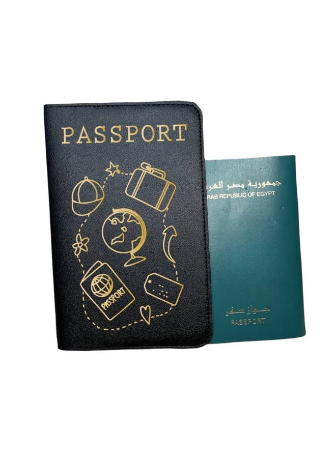 We Print, Your Gift Passport Holder with Travel Lover Design, Premium Synthetic Leather Travel Wallet Organizer for Passport Cards and Documents - Image 1