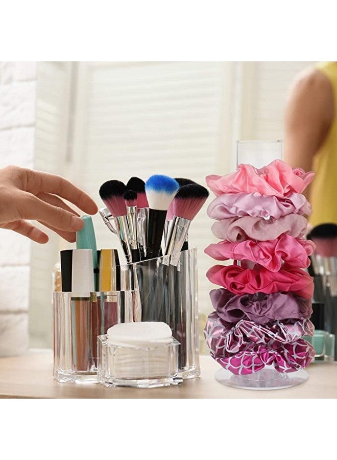 BARCROCK Acrylic Scrunchie Holder Stand Clear Scrunchy Tower, Hair Tie Organizer Rubber Band Holder Rubber Band (1) - Image 5