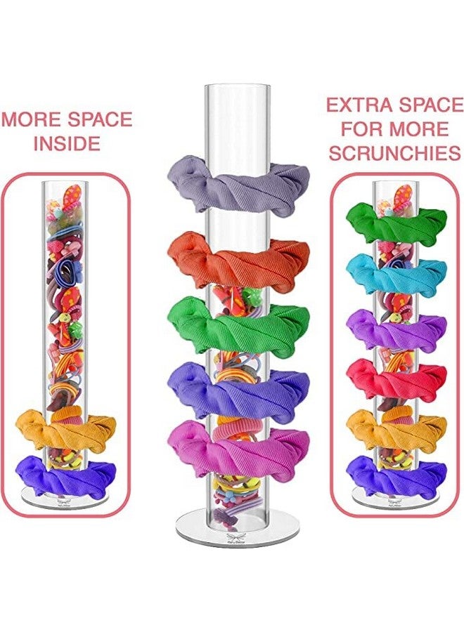 BARCROCK Acrylic Scrunchie Holder Stand Clear Scrunchy Tower, Hair Tie Organizer Rubber Band Holder Rubber Band (1) - Image 4