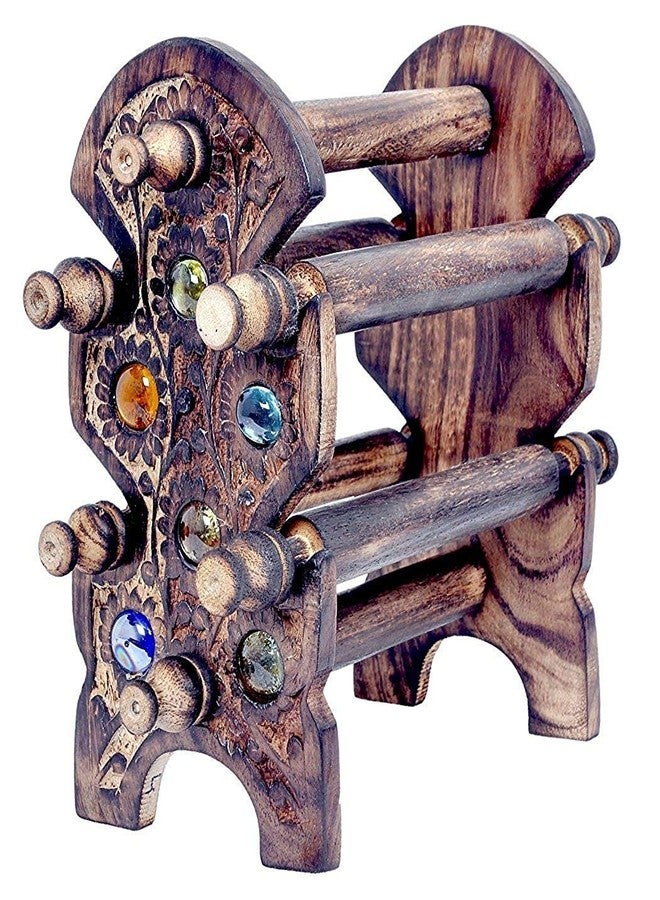 DWH Deluxe Wood Handicrafts Wooden Hand Carved Wooden Bangle Stand//Wooden 6 Tier Bar Bracelet, Bangle Jewelry Holder Stand Display Organizer, Bracelet Holder for Jewelry - Image 1