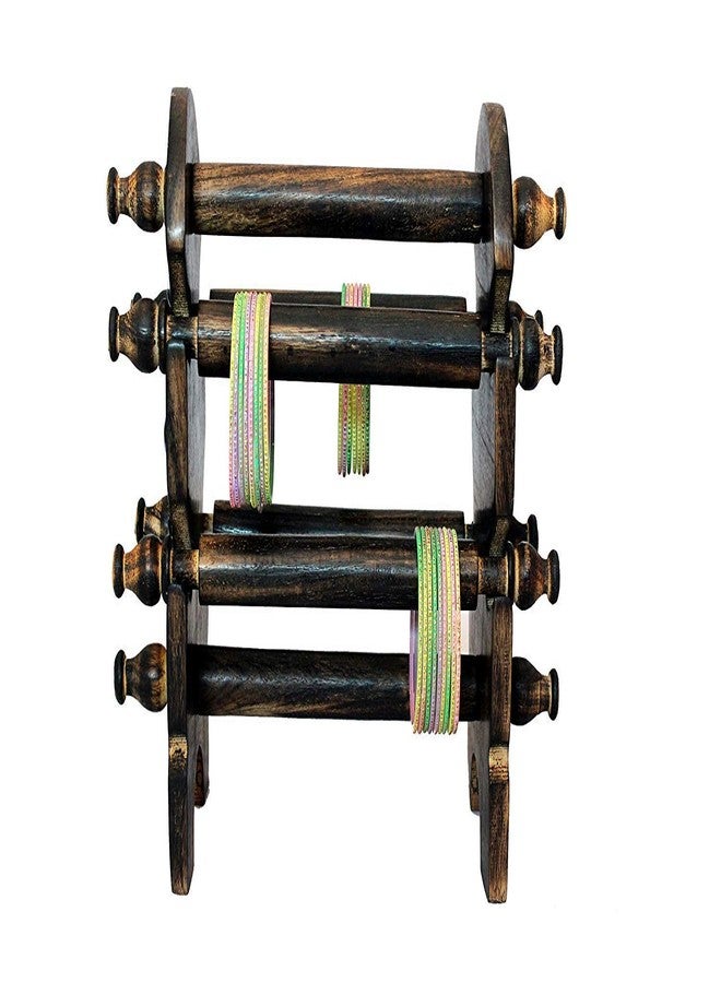 DWH Deluxe Wood Handicrafts Wooden Hand Carved Wooden Bangle Stand//Wooden 6 Tier Bar Bracelet, Bangle Jewelry Holder Stand Display Organizer, Bracelet Holder for Jewelry - Image 2