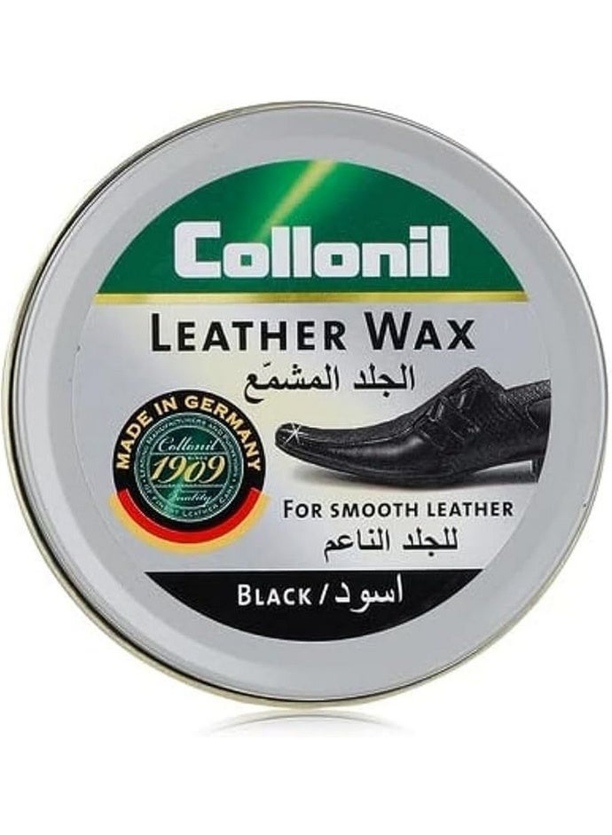 Collonil Leather Wax Tin Black Nourishing High Gloss Shoe Polish For Premium Leather Care 50 ML
