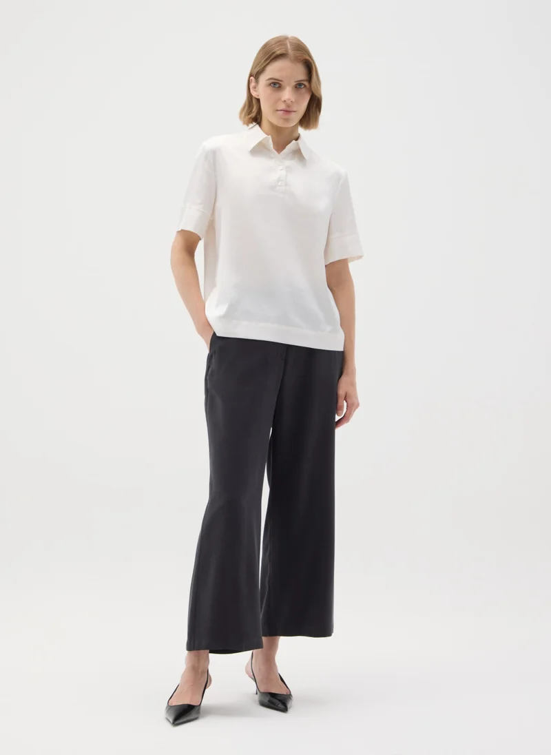 Ovs WHITE STRETCH FABRIC SHIRT REGULAR FIT