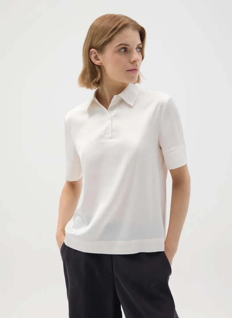 Ovs WHITE STRETCH FABRIC SHIRT REGULAR FIT