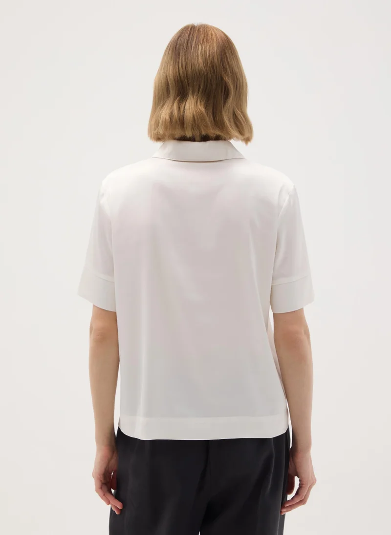Ovs WHITE STRETCH FABRIC SHIRT REGULAR FIT