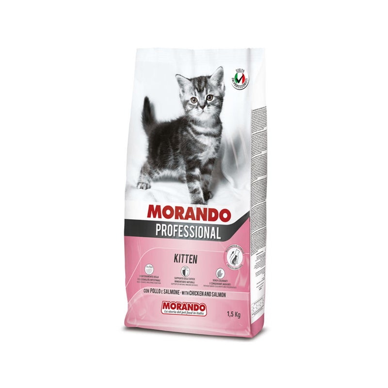 Morando Professional Chicken and Salmon Dry Kitten Food - 1.5 kg