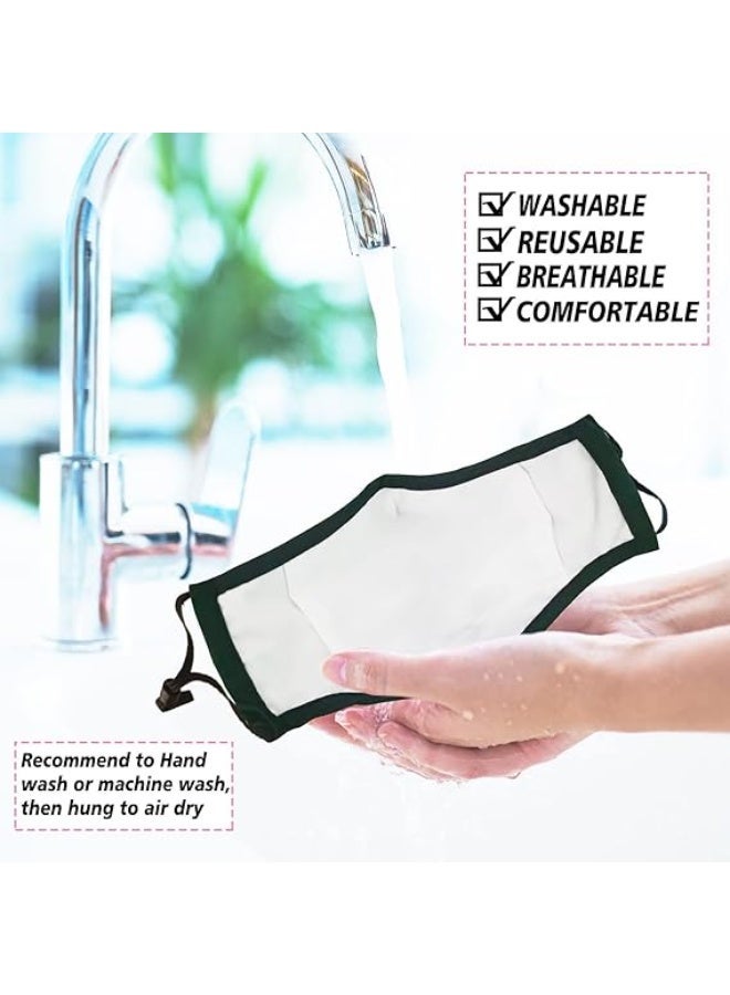 Washable Reusable Cloth Face Masks for Women Men - Breathable Face Mask with Nose Wire and Filter Pocket for Adult 12 PACK - Image 4