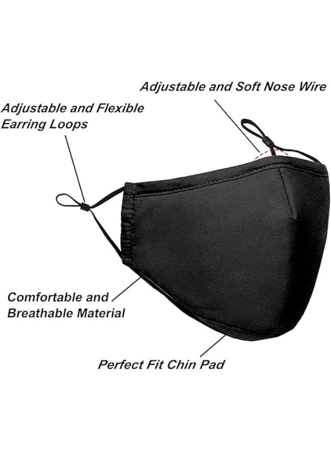 Washable Reusable Cloth Face Masks for Women Men - Breathable Face Mask with Nose Wire and Filter Pocket for Adult 12 PACK - Image 3