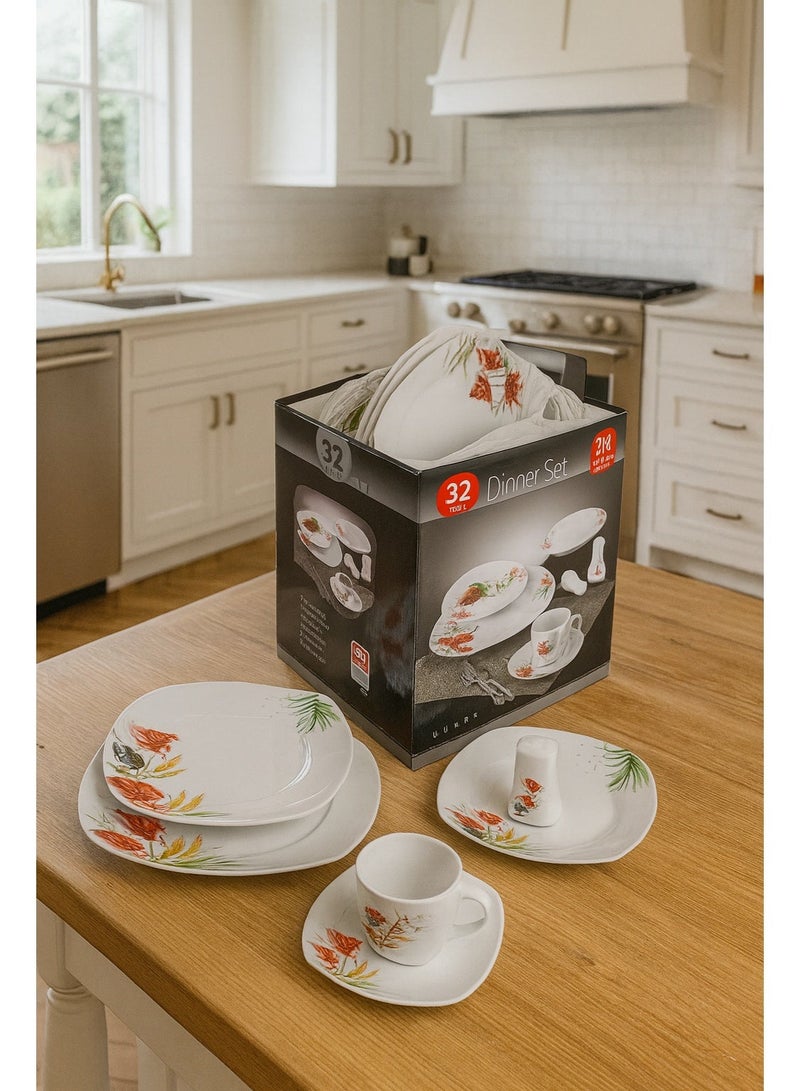 دانيا ✨ طقم سفرة فاخر 32 قطعة لـ6 أشخاص – أناقة تكمل طاولتك ✨ - Image 1