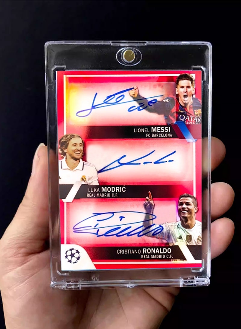 Topps Messi Ronaldo Modric Football Signature Trading Card Triple Autographed Soccer Card Refractor Collector’s Edition Sports Memorabilia for Fans and Collectors - Image 2