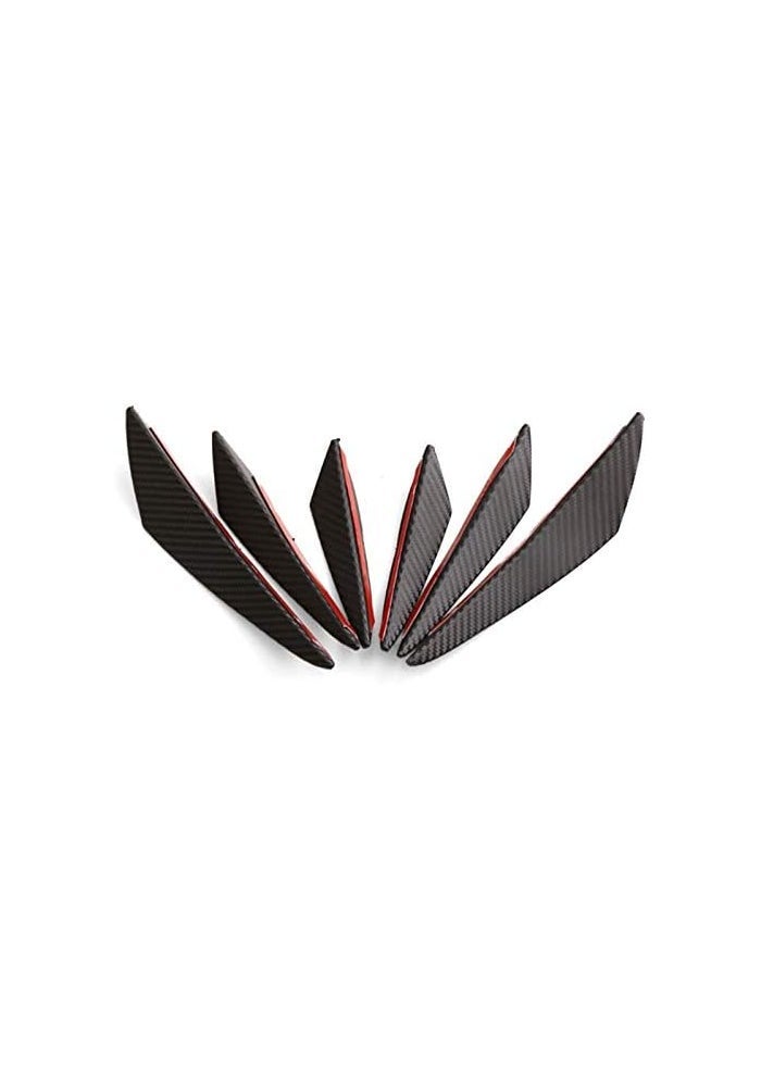 DEMULAX 6pcs Carbon Fiber Style Bumper Lip Splitter - Image 3