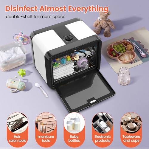 SalonDepot UV Sanitizer Cabinet Professional Disinfection Box 8L Capacity for Salon Tools, Manicure Set, Smartphones and Home Use (Black) - Image 5