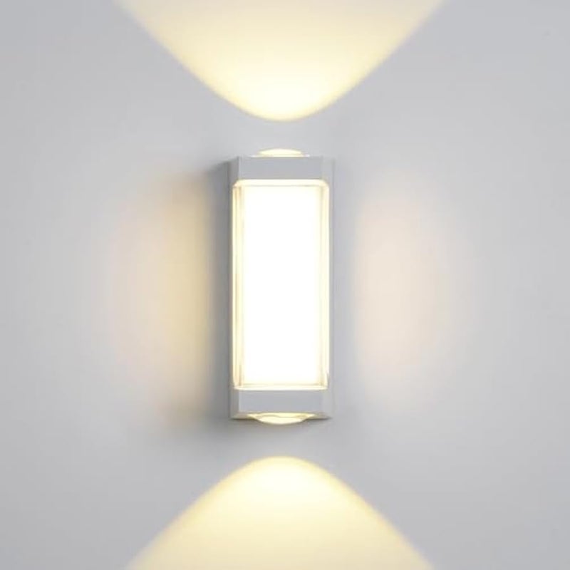 V.nice Waterproof LED wall light for outdoor use, featuring top and bottom illumination. A modern outdoor lighting fixture suitable for porches, balconies, gardens, villas, garages, and courtyard entrances (matte black). - Image 1