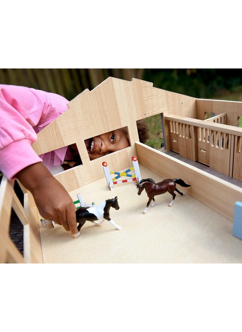 Breyer Breyer Horses Farms Deluxe Arena Stable  24 Piece Playset  2 Stablemates Horses Included  2425 L x 22 W x 105 H  132 Scale  Model 59243  - Image 4