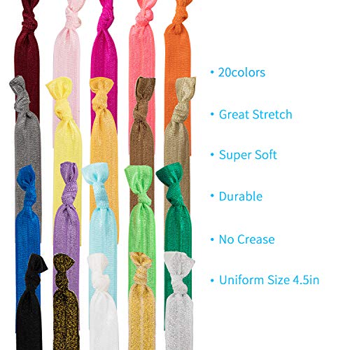 79STYLE 50pcs Elastic Hair Ties No Crease Ouchless Cute Print Ribbon Ponytail Holders Braid Soft Fabric Yoga Twist Cute Hair Ties Hair Accessories Hand Knotted Fold Over Solid Colors (50 - Image 3
