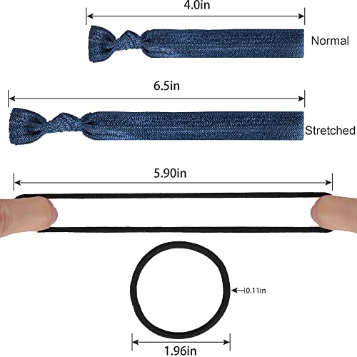 79STYLE 50pcs Elastic Hair Ties No Crease Ouchless Cute Print Ribbon Ponytail Holders Braid Soft Fabric Yoga Twist Cute Hair Ties Hair Accessories Hand Knotted Fold Over Solid Colors (50 - Image 5