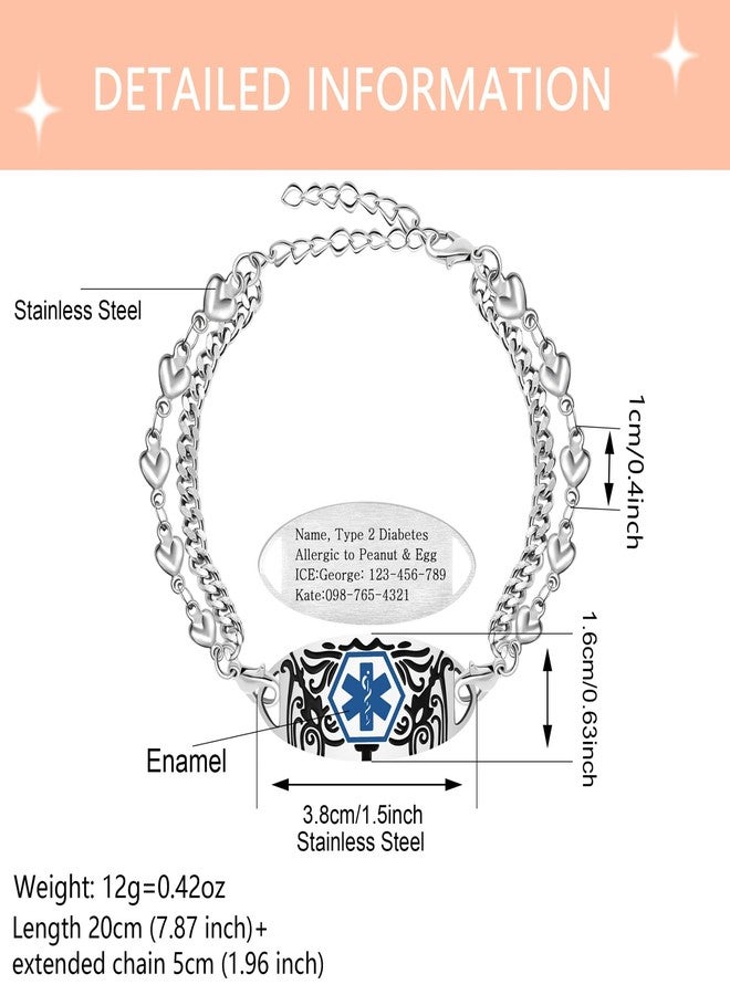 Tobestu BLOOD THINNER Medical Emergency Bracelet - Adjustable Double Heart Link Design Jewelry for Casual Wear YA6287 - Image 3
