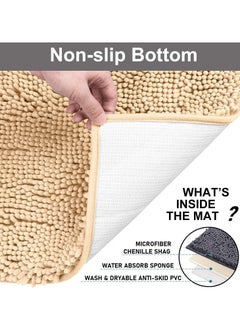 TYCOM Non-Slip Fluffy Soft Plush Microfiber Washable Quick Dry Ultra Bath Mats For Tub Bathroom Rugs Bath Mat  - Image 4