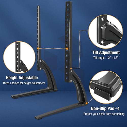 RISSACHI Universal Table Top TV Leg Stand for 32 to 75 Inch TV, Easy Installation, Compatible with 50 Kgs Load Capacity LED LCD TVs for Home & Office Use - Image 4