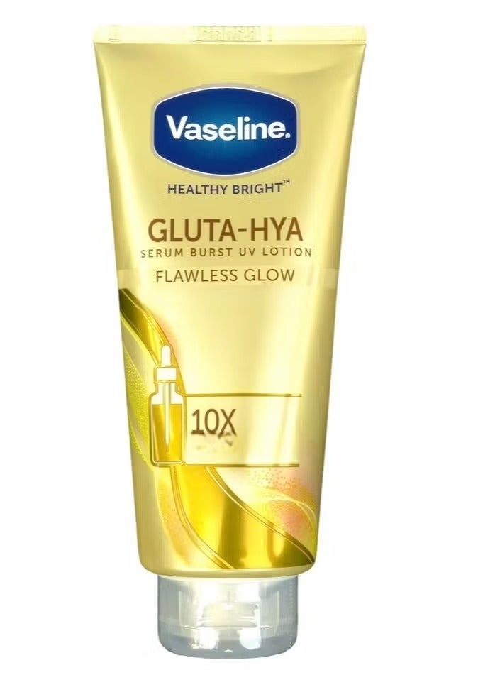 فازلين لوشن فازلين جلوتا-هيا للأشعة فوق البنفسجية - ٣٠٠ مل | مرطب بعامل حماية من الشمس مع حمض الهيالورونيك | ترطيب يومي لبشرة مشرقة